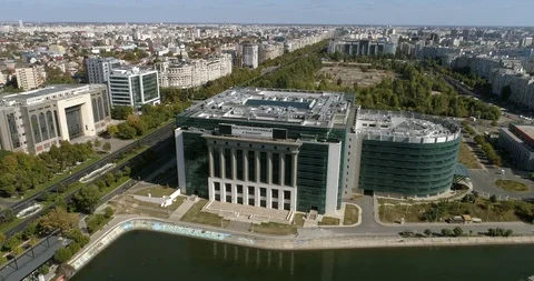 Aerial View of Bucharest downtown Stock Footage 108832432