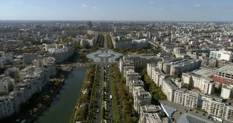 Aerial View of Bucharest downtown Stock Footage 108832451