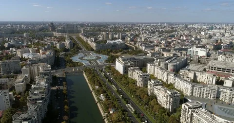Aerial View of Bucharest downtown Stock Footage 108832470