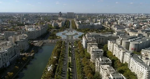 Aerial View of Bucharest downtown Stock Footage 108832613