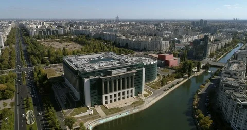 Aerial View of Bucharest downtown Stock Footage 108832621