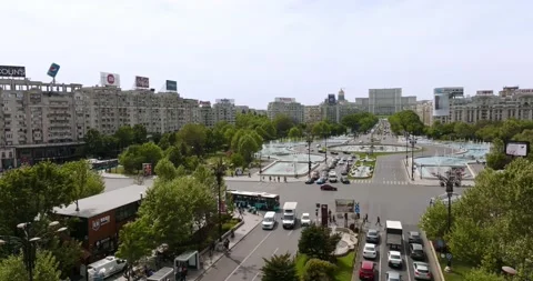 Aerial View of Bucharest downtown Stock Footage 191571963