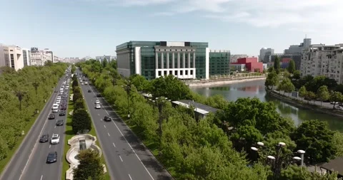 Aerial View of Bucharest downtown Stock Footage 191572012