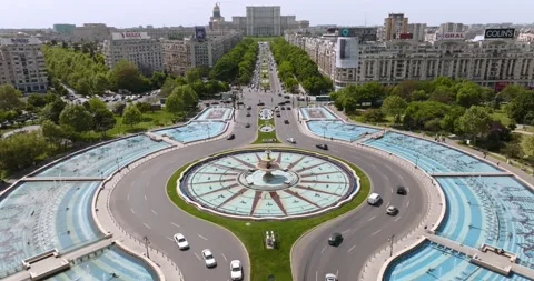 Aerial View of Bucharest downtown Stock Footage 191572595