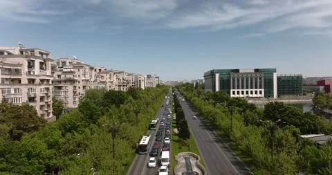 Aerial View of Bucharest downtown Stock Footage 191572819