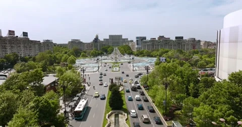 Aerial View of Bucharest downtown Stock Footage 191573258