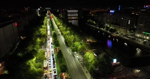 Aerial View of Bucharest downtown Stock Footage 226943969