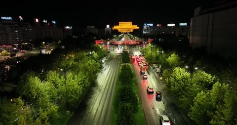 Aerial View of Bucharest downtown Stock Footage 226944024