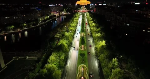 Aerial View of Bucharest downtown Stock Footage 226944191