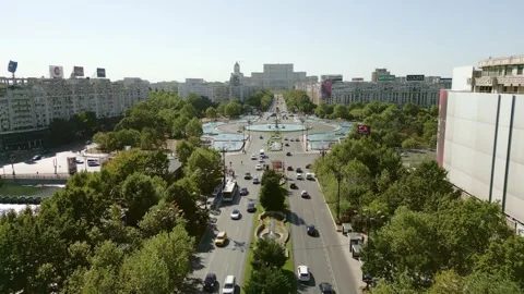 Aerial View of Bucharest downtown Video stock 251943173