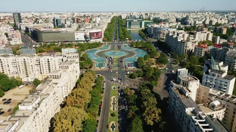 Aerial View of Bucharest downtown Video stock 251943330