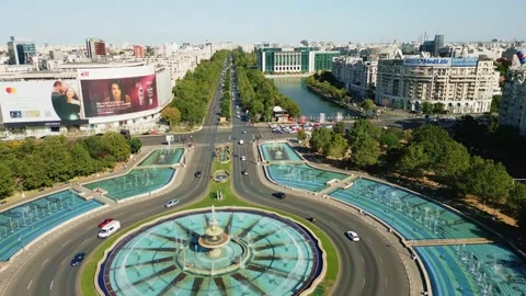 Aerial View of Bucharest downtown Video stock 251943449