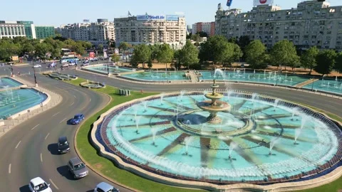 Aerial View of Bucharest downtown Video stock 251943452