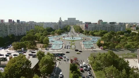 Aerial View of Bucharest downtown Video stock 251943455