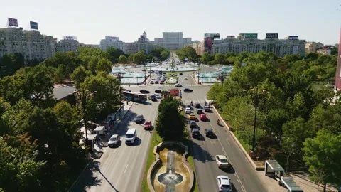 Aerial View of Bucharest downtown Video stock 251943457