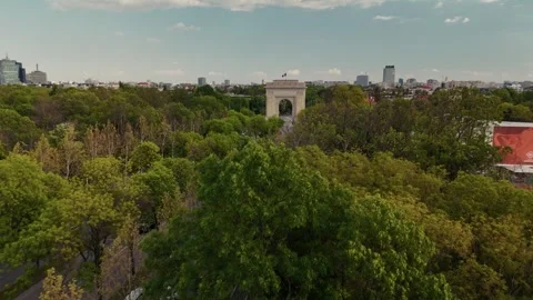 Aerial View of Bucharest downtown Stock Footage 308424406