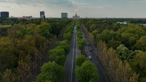 Aerial View of Bucharest downtown Stock Footage 308424417