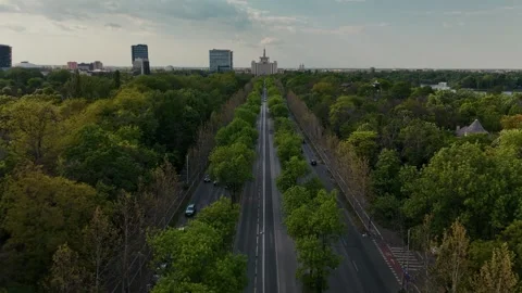 Aerial View of Bucharest downtown Stock Footage 308424465