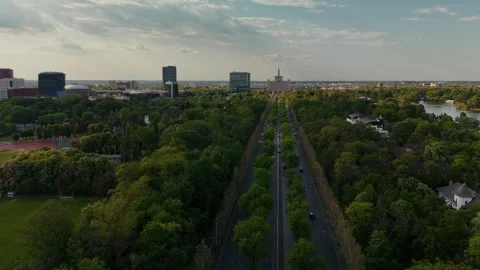 Aerial View of Bucharest downtown Stock Footage 308424481