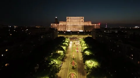Aerial View of Bucharest downtown Stock Footage 308424999