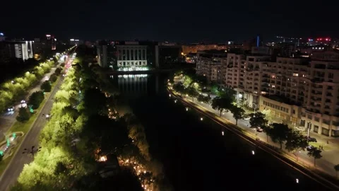 Aerial View of Bucharest downtown Stock Footage 308425014