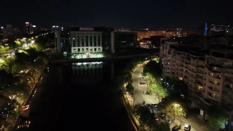 Aerial View of Bucharest downtown Stock Footage 308425036