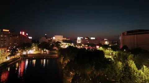 Aerial View of Bucharest downtown Stock Footage 308425041