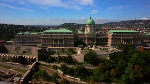 Aerial view of Buda castle in the Budapest Stock Footage 161331081