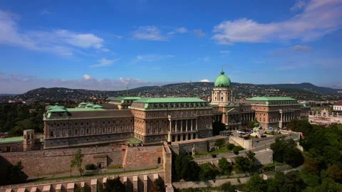 Aerial view of Buda castle in the Budapest Stock Footage 161331189