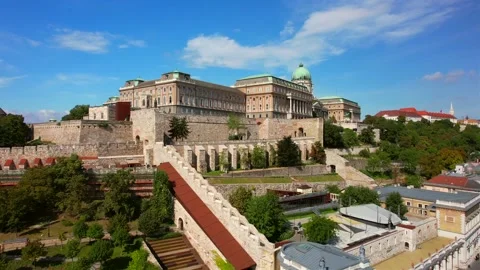 Aerial view of Buda castle in the Budapest Stock Footage 161331216