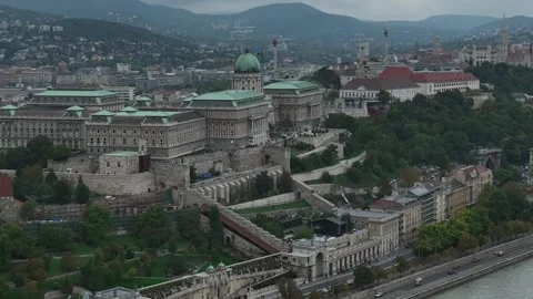 Aerial view of Budapest During Cloudy day Stock Footage 296972127