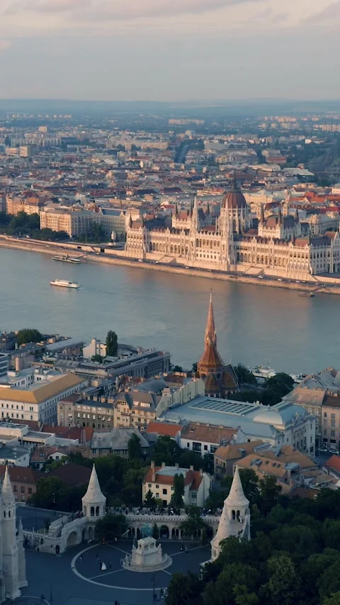 Aerial view of Budapest Stock Footage 221486056