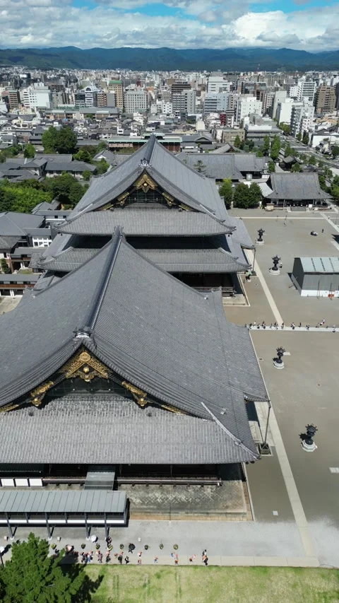 Aerial View of a Buddhist Monastery Stock Footage 296480957