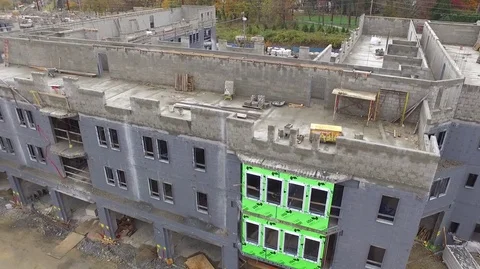 Aerial view of Building and Construction of residence halls, performing arts Stock Footage 81971510