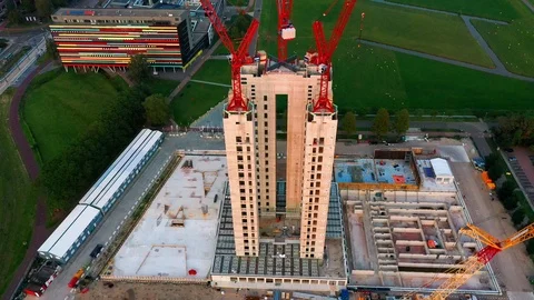 Aerial view of building in construction Stock-Footage 114797172