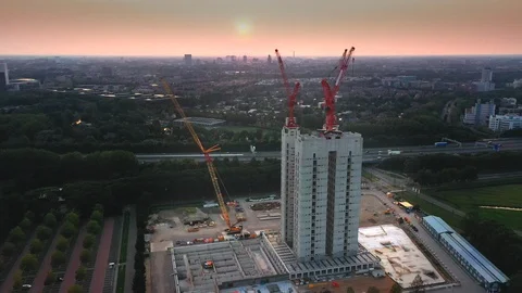 Aerial view of building in construction Stock-Footage 114797197
