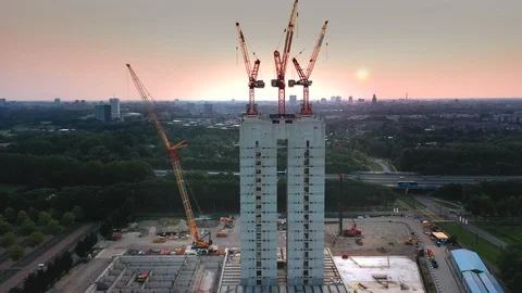 Aerial view of building in construction 스톡 동영상 114797246