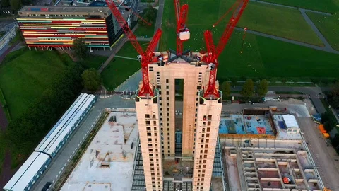 Aerial view of building in construction Stock-Footage 114797283