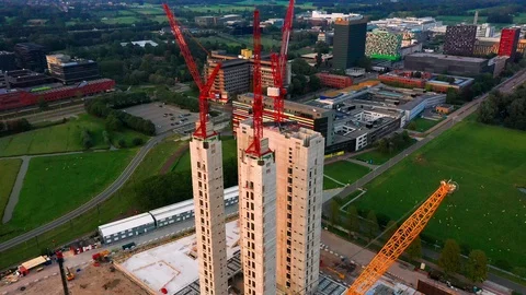 Aerial view of building in construction Stock-Footage 114797312