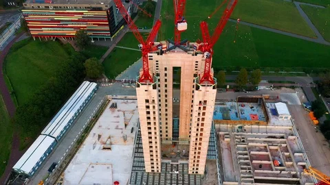 Aerial view of building in construction Stock-Footage 114797388