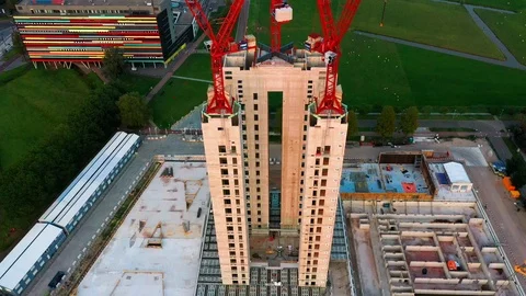 Aerial view of building in construction Stock-Footage 114797395