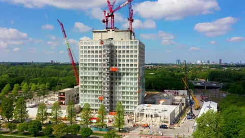 Aerial view of building in construction 動画素材 130724262