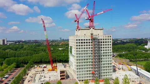 Aerial view of building in construction 動画素材 130724376