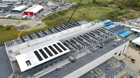 Aerial view building a large data center infrastructure 写真素材