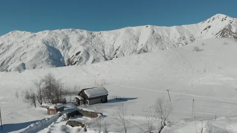 Aerial view on building in mountains Stock Footage 103425326
