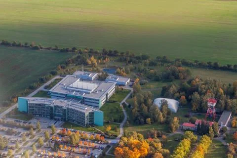 Aerial view of a building of Rizen letoveho provozu Ceske republiky (Air traf Stock Photos