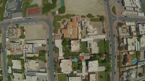 Aerial View of building rooftops in Dubai, UAE Stock Footage 60451024