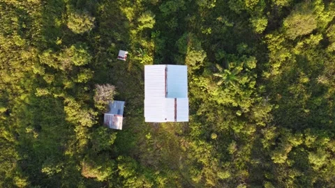 Aerial view of the building for swallow nests Stock Footage 246740479