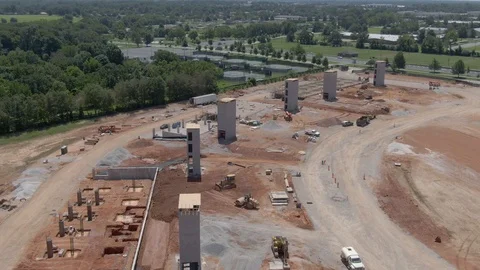 Aerial view of building under construction Stock Footage 113030770