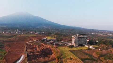 Aerial view of a building under construction, Indonesia. Stock Footage 347333707